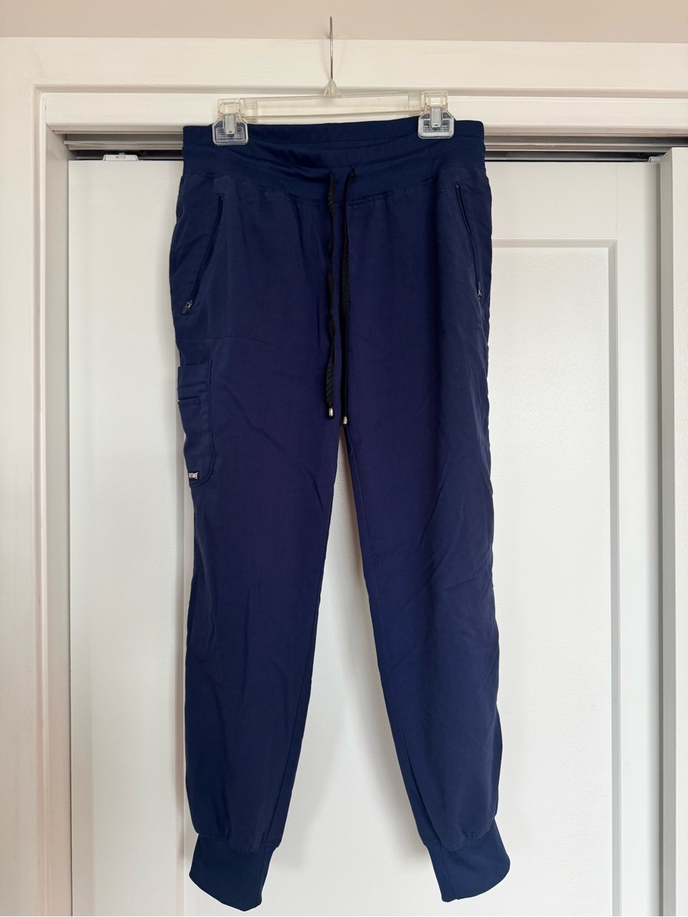 Grey's Anatomy Women's Navy Drawstring Jogger Scrub Pants with Zip Pockets